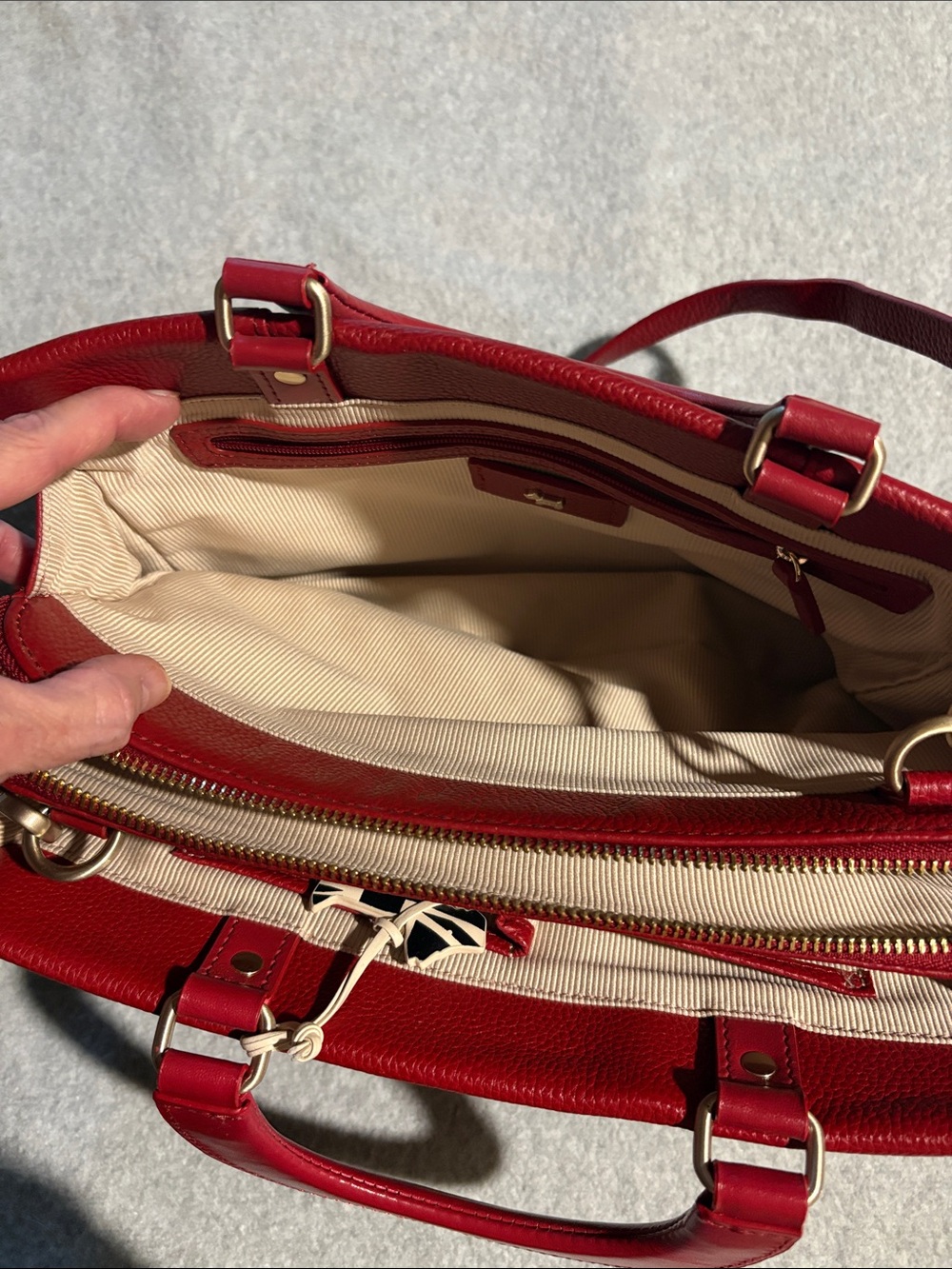 RADLEY LONDON Hello London! Red Purse with Black and White Accents. - Picture 8 of 12